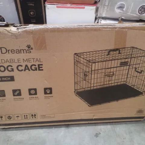 BOXED FURDREAMS 36" FOLDING METAL DOG CAGE