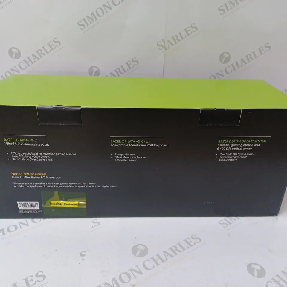 BRAND NEW BOXED RAZER GAMING BUNDLE 3 IN 1 TO INCLUDE - GAMING HEADSET, MEMBRANE RGB KEYBOARD AND ESSENTIAL GAMING MOUSE