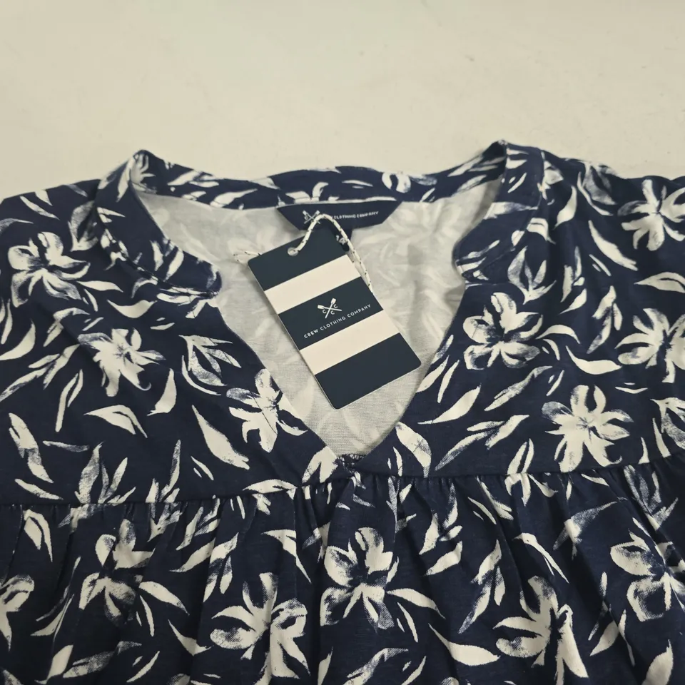CREW CLOTHING ANGEL SLEEVE FLUTTER TOP IN BLUE - 14
