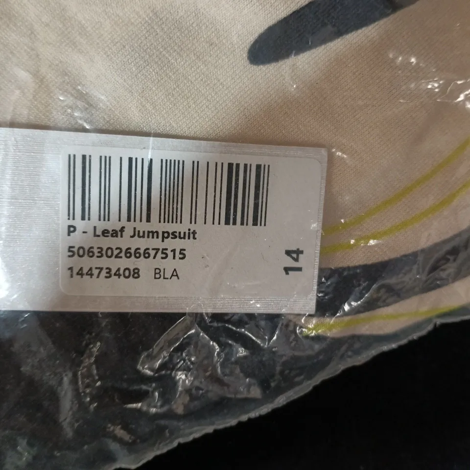 Leaf Print Jumpsuit – UK Size 14.