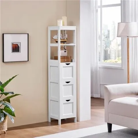 BOXED BRACK FREESTANDING BATHROOM CABINET - WHITE (1 BOX)