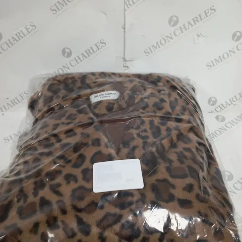 BOXED DOUBLE BREAST LEOPARD PRINT COAT - 14