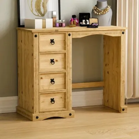 BOXED ACHILIES SOLID PINE WOOD DRESSING TABLE (1 BOX)