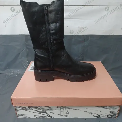 MODA IN PELLE LEATHER BOOTS BLACK SIZE EU 40