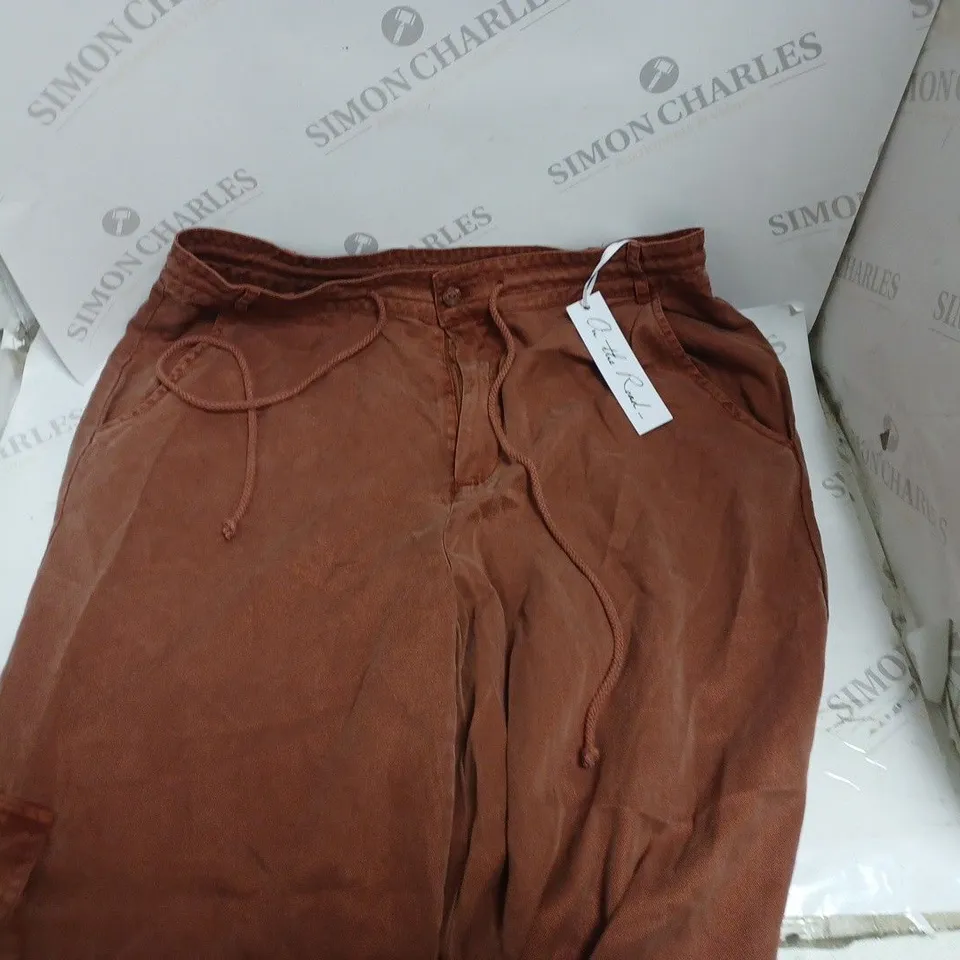 ANTHROPOLOGIE WOMENS BROWN DRAWSTRING PANTS - L