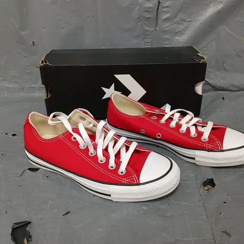 BOXED PAIR OF CONVERSE ALL STAR OX RED LOWS UK 5 