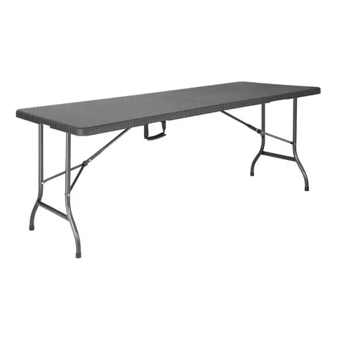BOXED BOLERO RATTAN RECTANGULAR CENTRE FOLDING TABLE BLACK 6FT