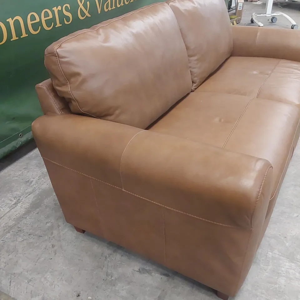 BAILEY 3 SEATER LEATHER SOFA - TAN RRP £879