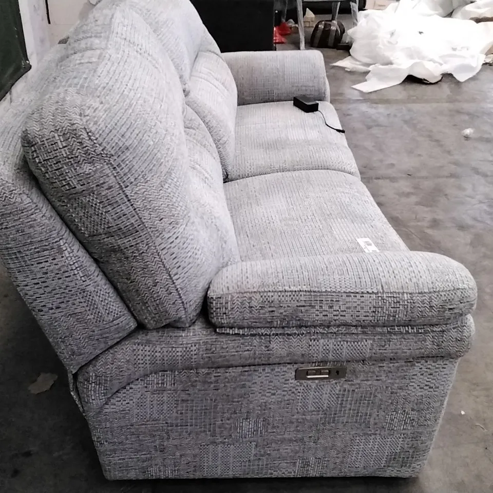 QUALITY BRITISH DESIGNER G PLAN MANUFACTURED SEATTLE 3 SEATER ELECTRIC RECLINER DBL SOFA - HASCOMBE BLUE