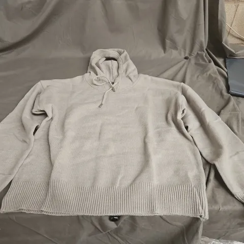 GREY KNIT HOODIE, STYLE 99100, SIZE L