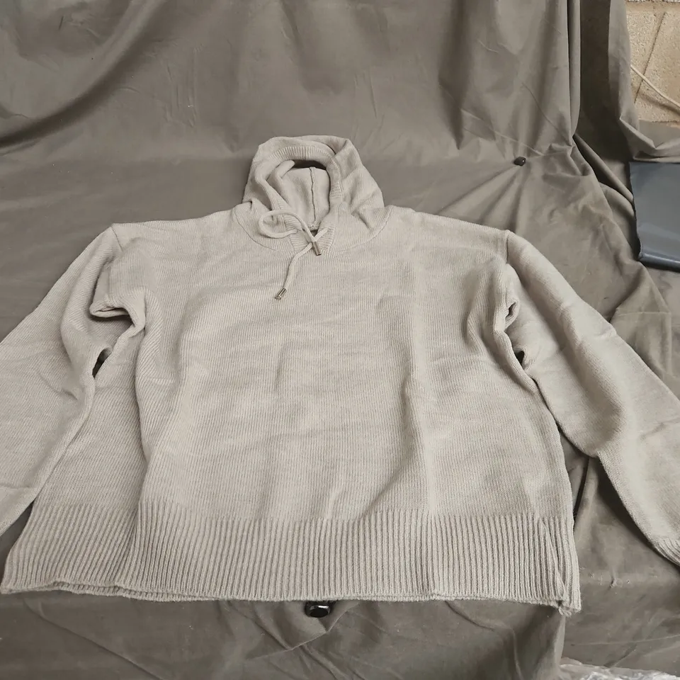 GREY KNIT HOODIE, STYLE 99100, SIZE L