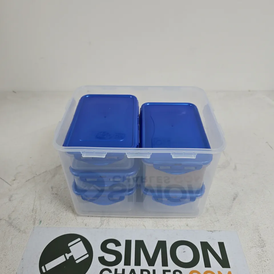 LOCK AND LOCK PLASTIC STORAGE BOXES WITH LIDS BLUE