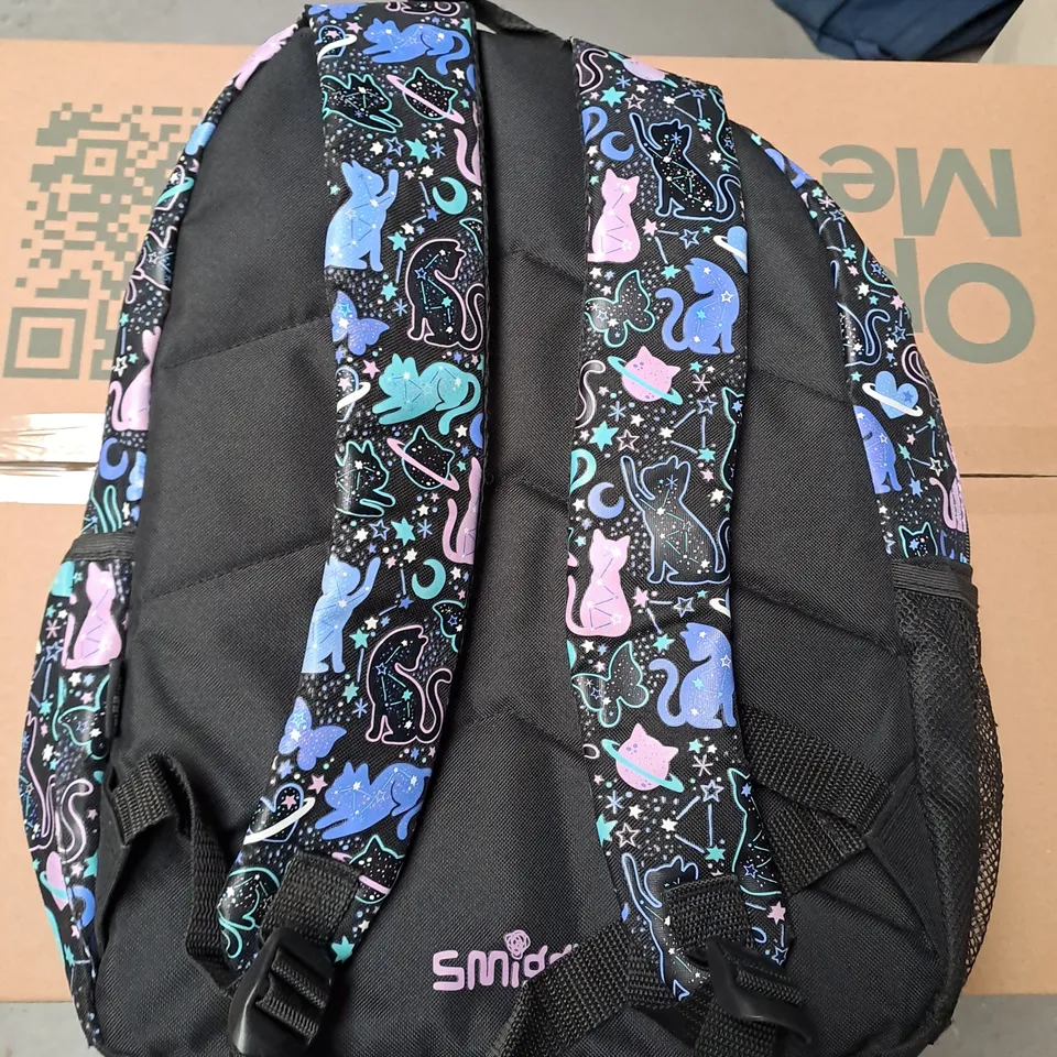SMIGGLE LARGE BACKPACK - BLACK MULTI WITH GLITTER DETAIL