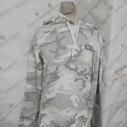 VANS BADGE HOODIE IN LIGHT GREY CAMO SIZE S