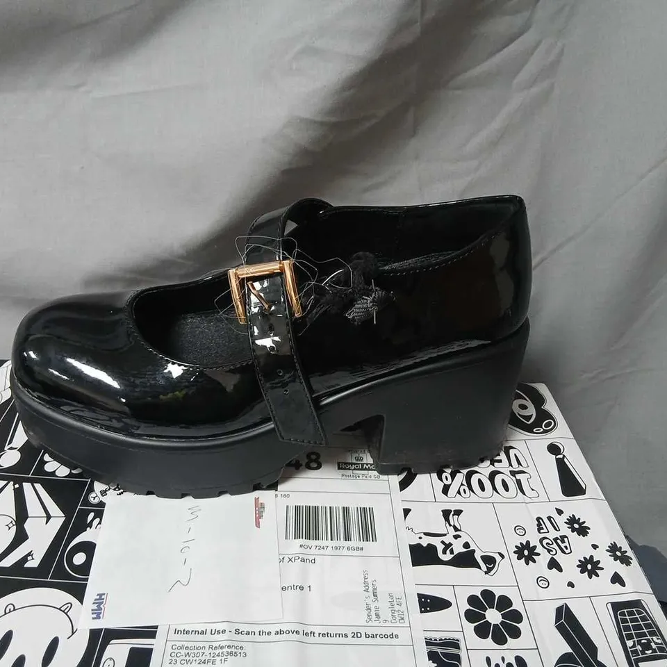 KOI MARY JANE SHOES – BLACK PATENT, UK 3 (BOXED)