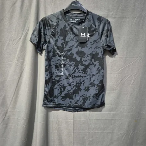 UNDER ARMOUR CAMOUFLAGE T-SHIRT BLACK/GREY YM/JM/J-M (YOUTH/JUNIOR FIT)