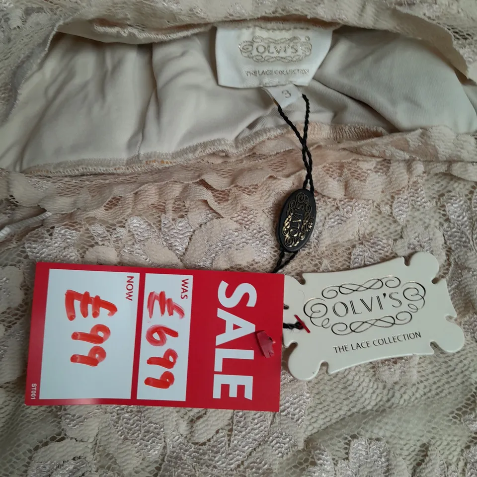 OLVIS CREAM LACE SLEEVELESS DRESS - 3