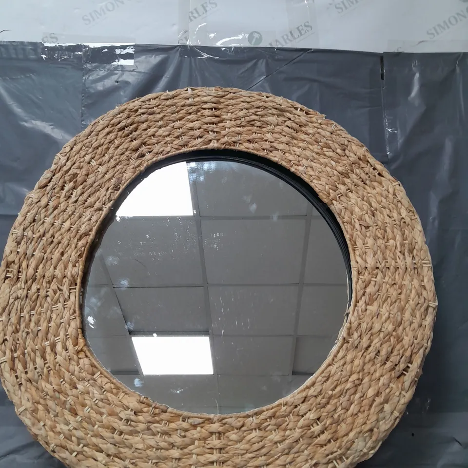 DARLA WICKER WOVEN MIRROR - 60CM - COLLECTION ONLY