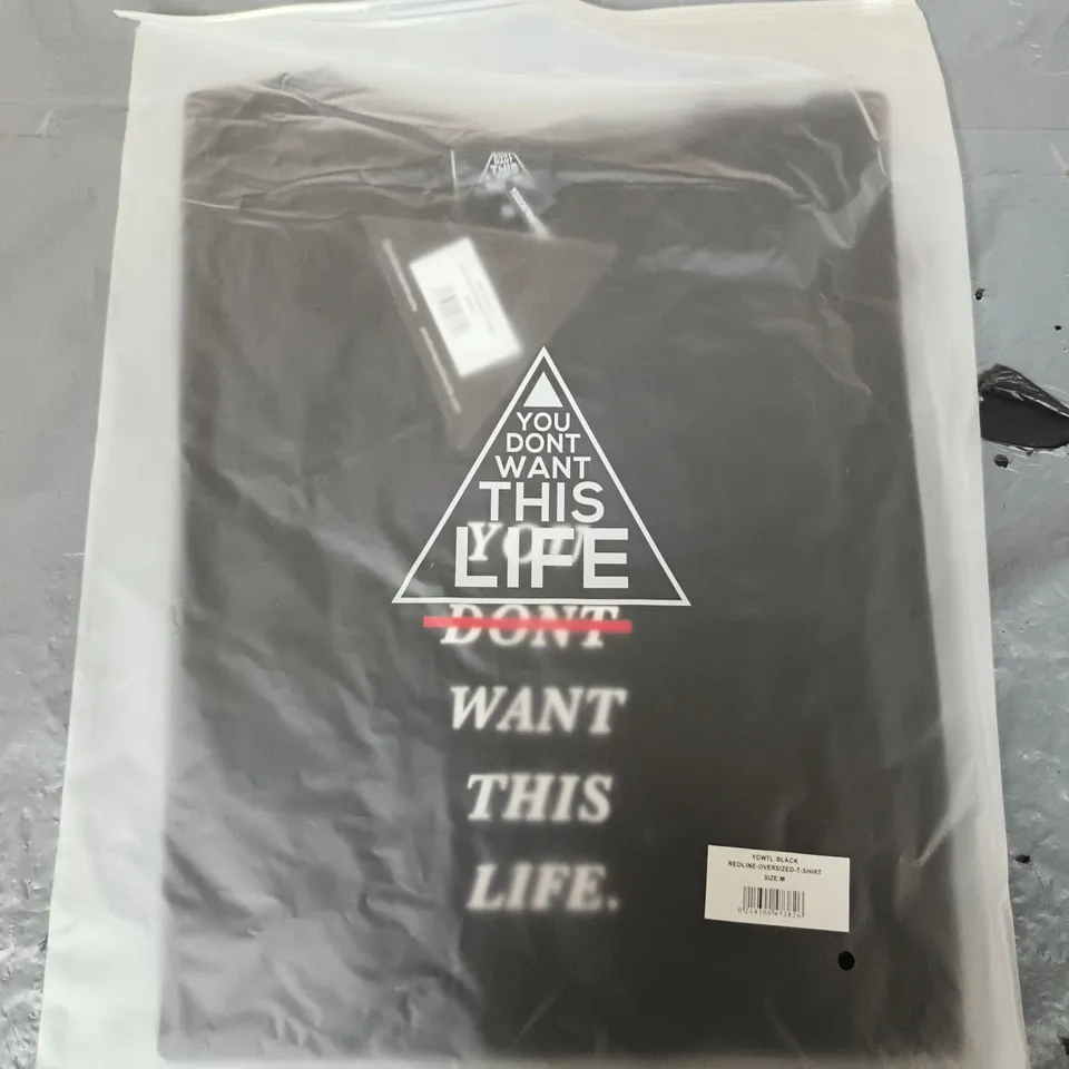 YDWTL BLACK REDLINE OVERSIZED T-SHIRT – SIZE M