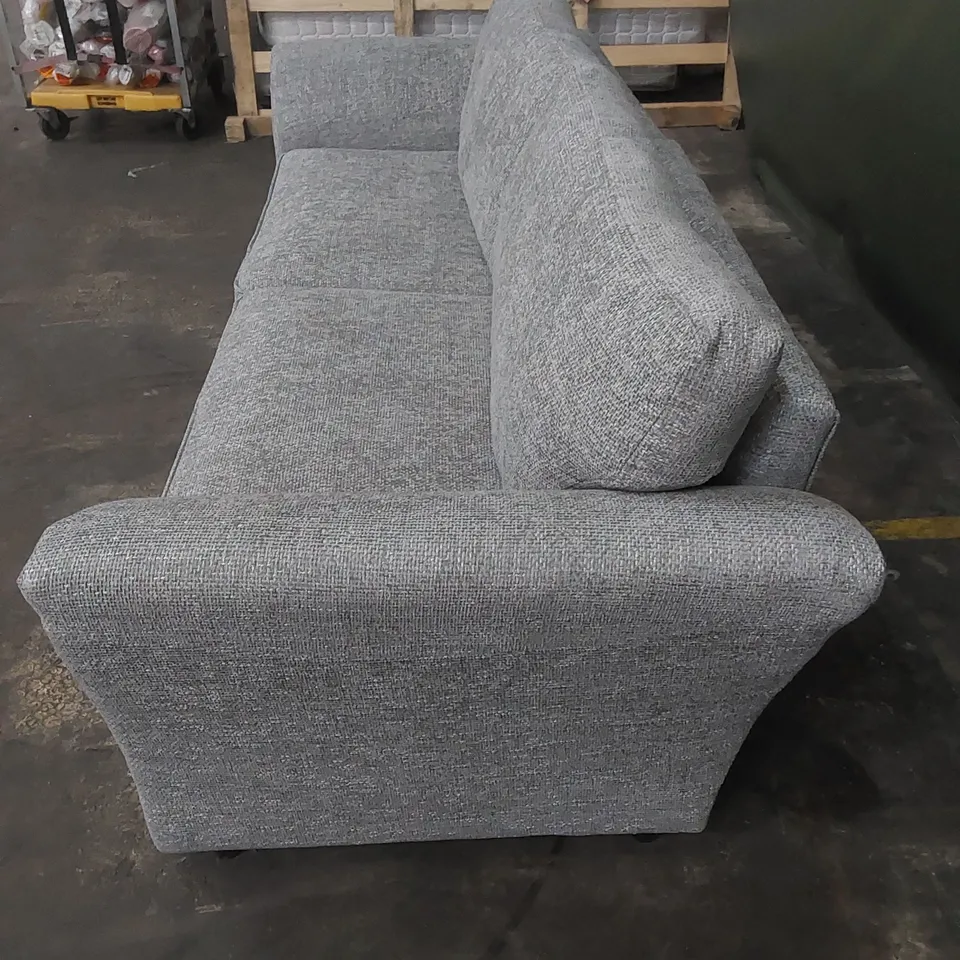 DESIGNER DURY 4 SEATER CHUNKY WEAVE FIXED BACK SOFA - GREY