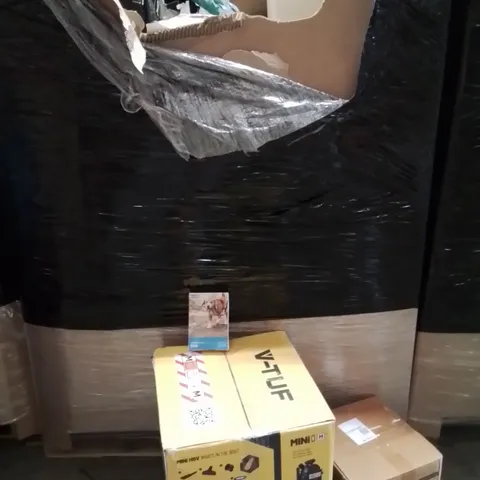 PALLET OF ASSORTED HOUSEHOLD GOODS AND PRODUCTS TO INCLUDE;VACUUM CLEANER,DOG TRAINING LEAD,PLATES