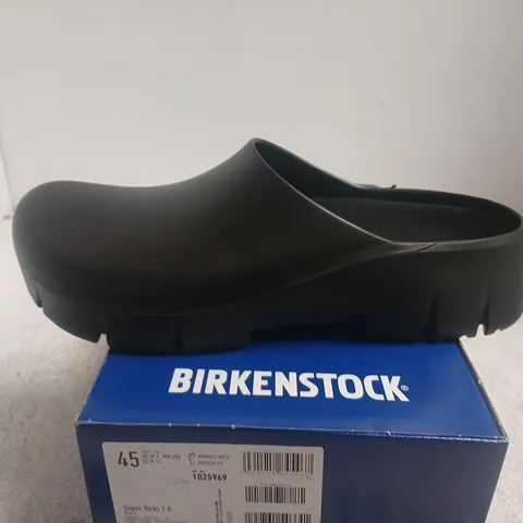 BIRKENSTOCK SUPER BIRKI 2.0 BLACK CLOGS – UK 10.5 (EU 45) BOXED