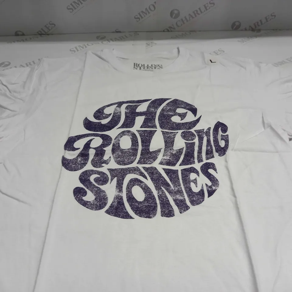 ROLLING STONES VINTAGE 70s LOGO T-SHIRT IN WHITE - LARGE