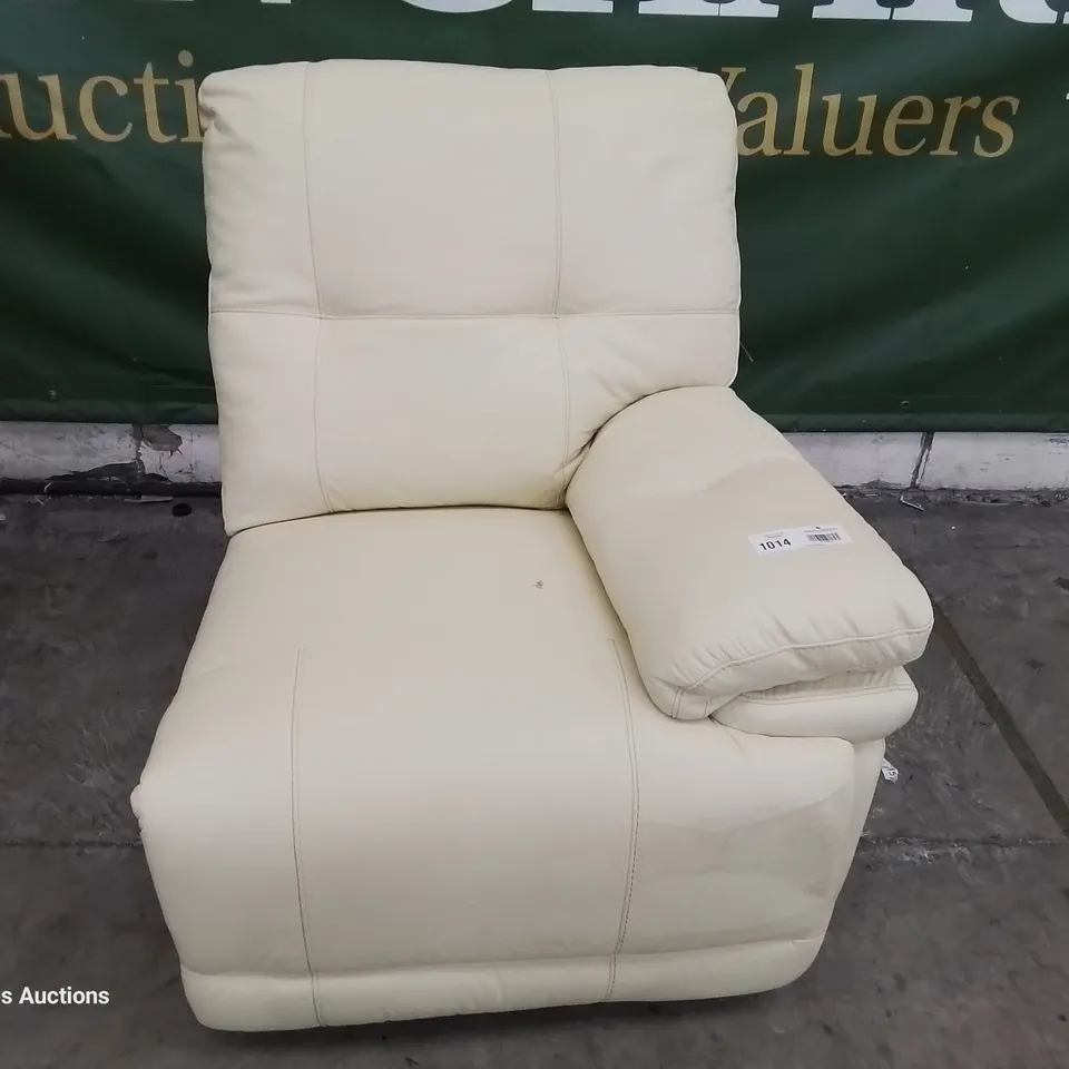 DESIGNER MILAN RHF SMALL END RECLINER UNIT BEIGE PLAIN STITCH