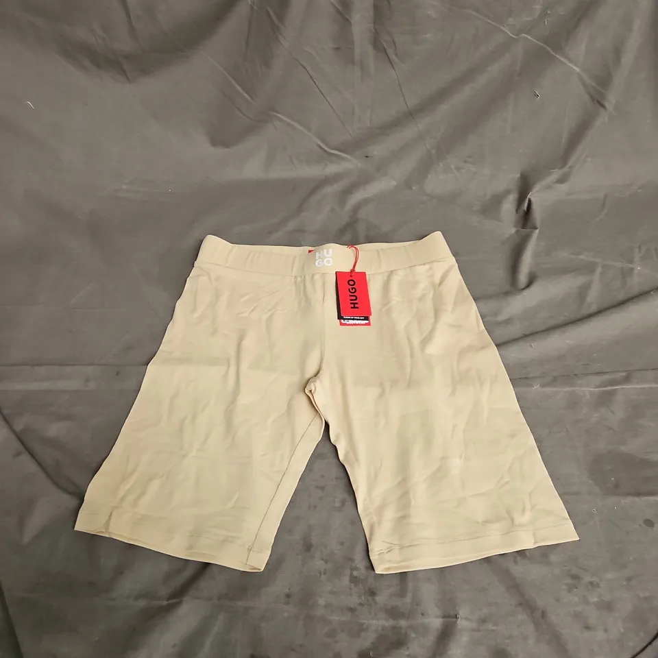 HUGO SUKI CYCLIST SHORTS IN BEIGE SIZE L