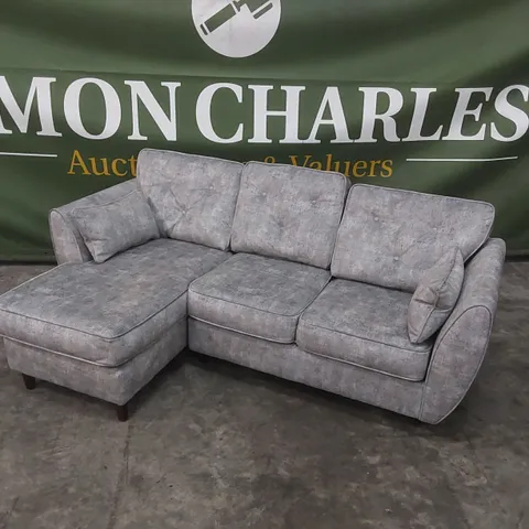 QUALITY DESIGNER MARGATE MAXI FABRIC UPHOLSTERED CORNER CHAISE SOFA 