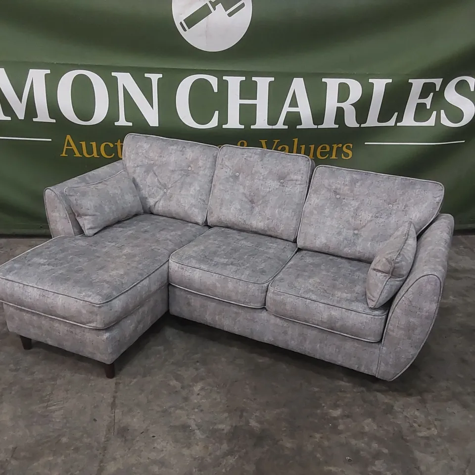 QUALITY DESIGNER MARGATE MAXI FABRIC UPHOLSTERED CORNER CHAISE SOFA 