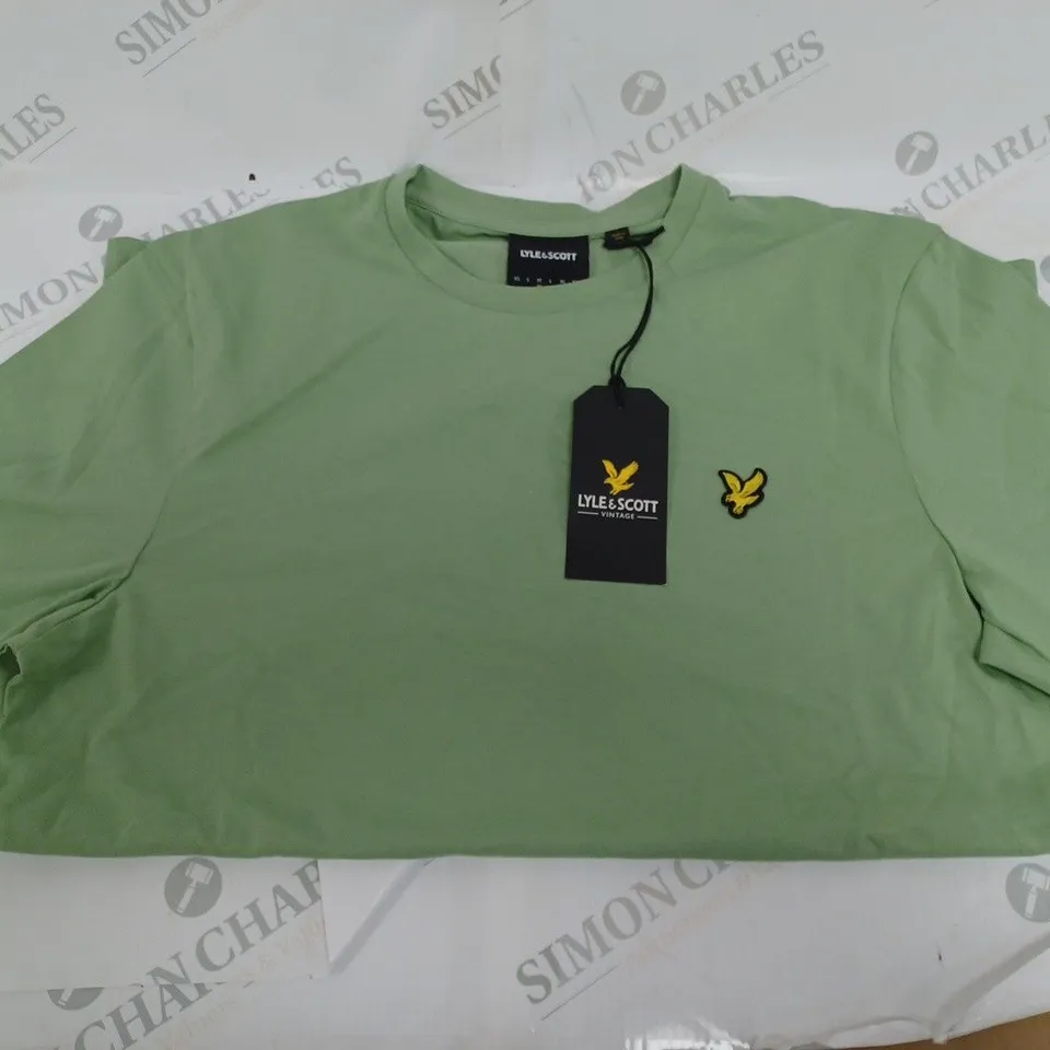 LYLE & SCOTT GREEN COTTON T-SHIRT - MEDIUM