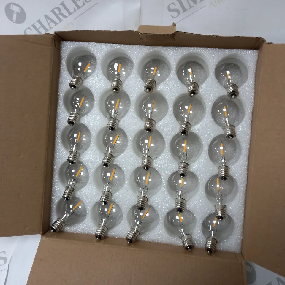 BOXED PACK OF 25 SVATER G40 LED BULBS WARM 2700K