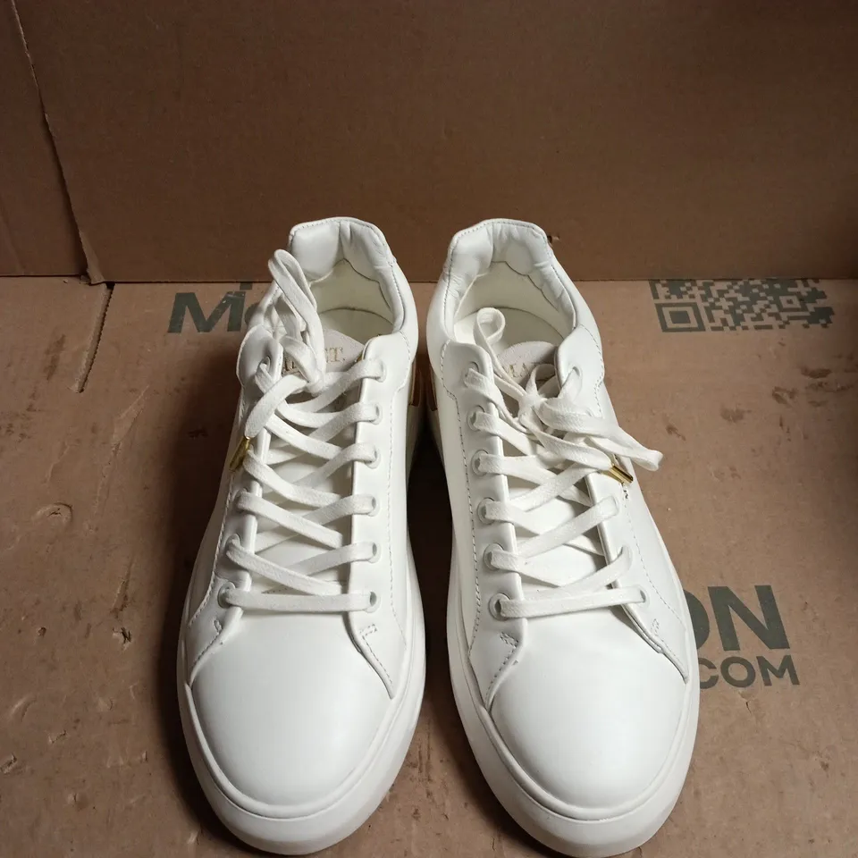 MALLET WHITE LEATHER HIGH-TOP SNEAKERS - UK SIZE 5 