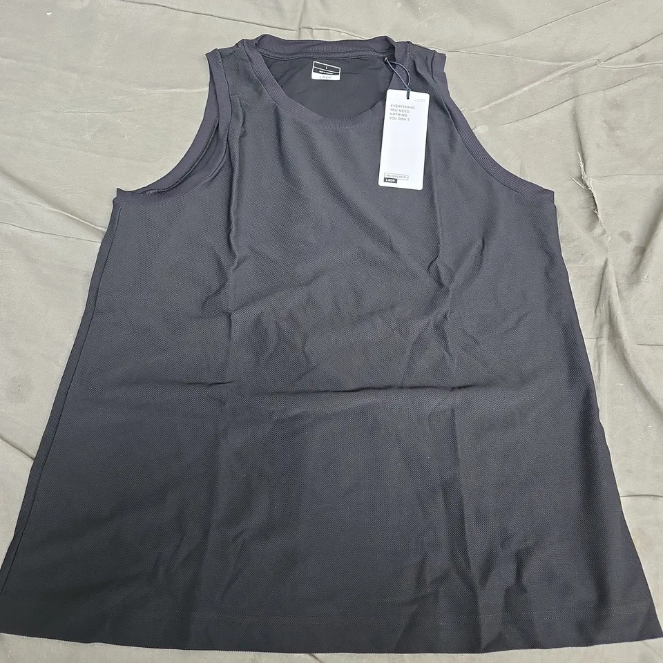 LNDR FLUID TANK TOP – BLACK, UK SIZE L