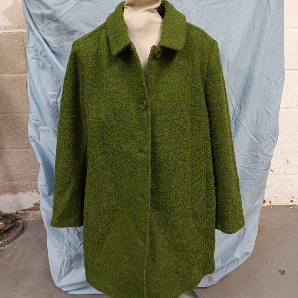SEASALT CORNWALL WOOD CABIN COAT - GRASS, PETITE UK 14 (US 10, EU 42)
