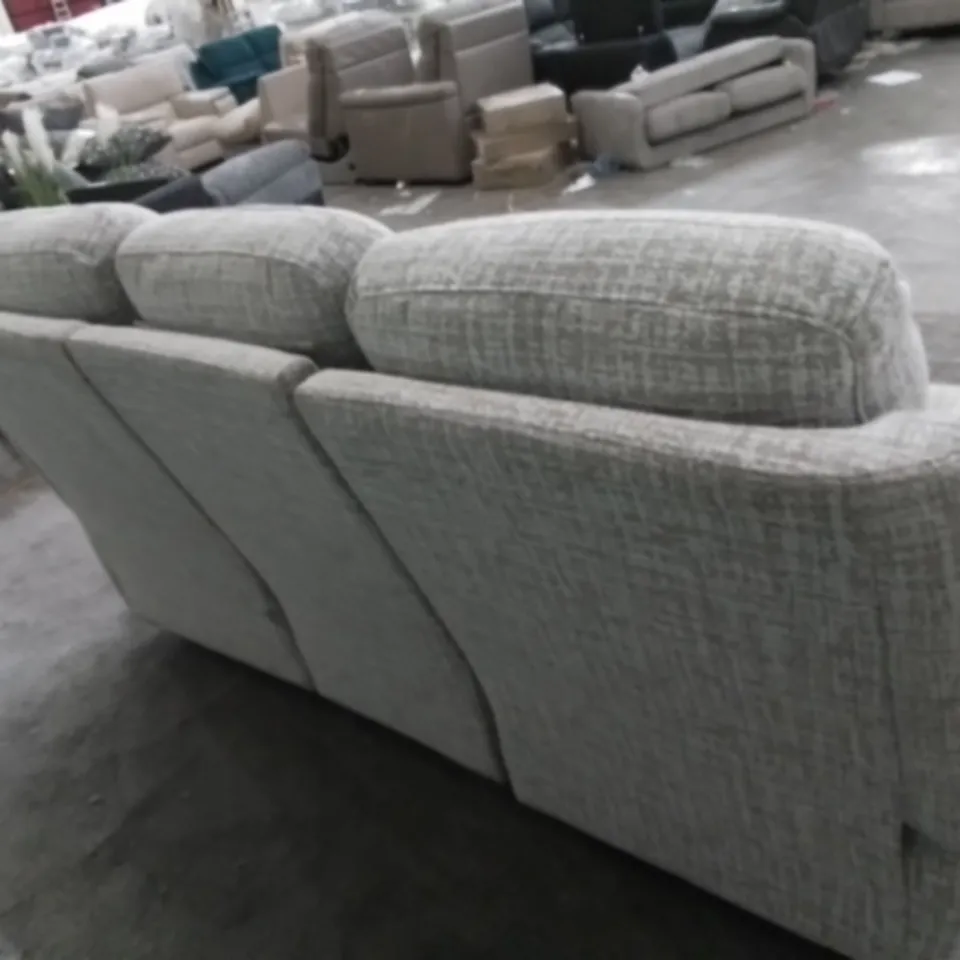 DESIGNER G PLAN MADE KINGSBURY SHORE OATMEAL FABRIC ELECTRIC RECLINING THREE SEATER SOFA