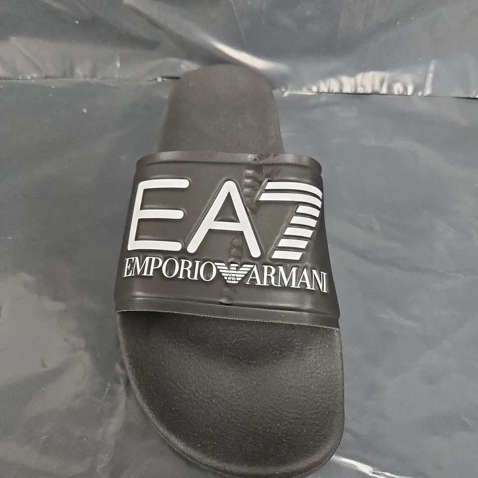 UNBOXED PAIR OF EMPORIO ARMANI SLIDES IN BLACK - SIZE 41