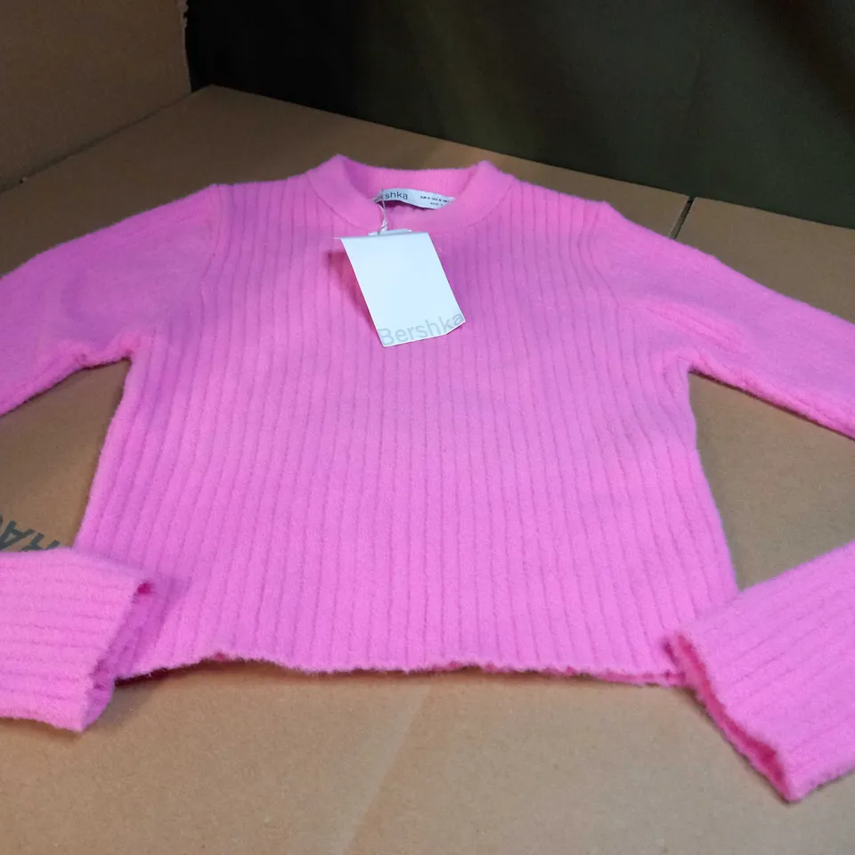 BERSHKA HOT PINK SOFT KNIT JUMPER - MEDIUM