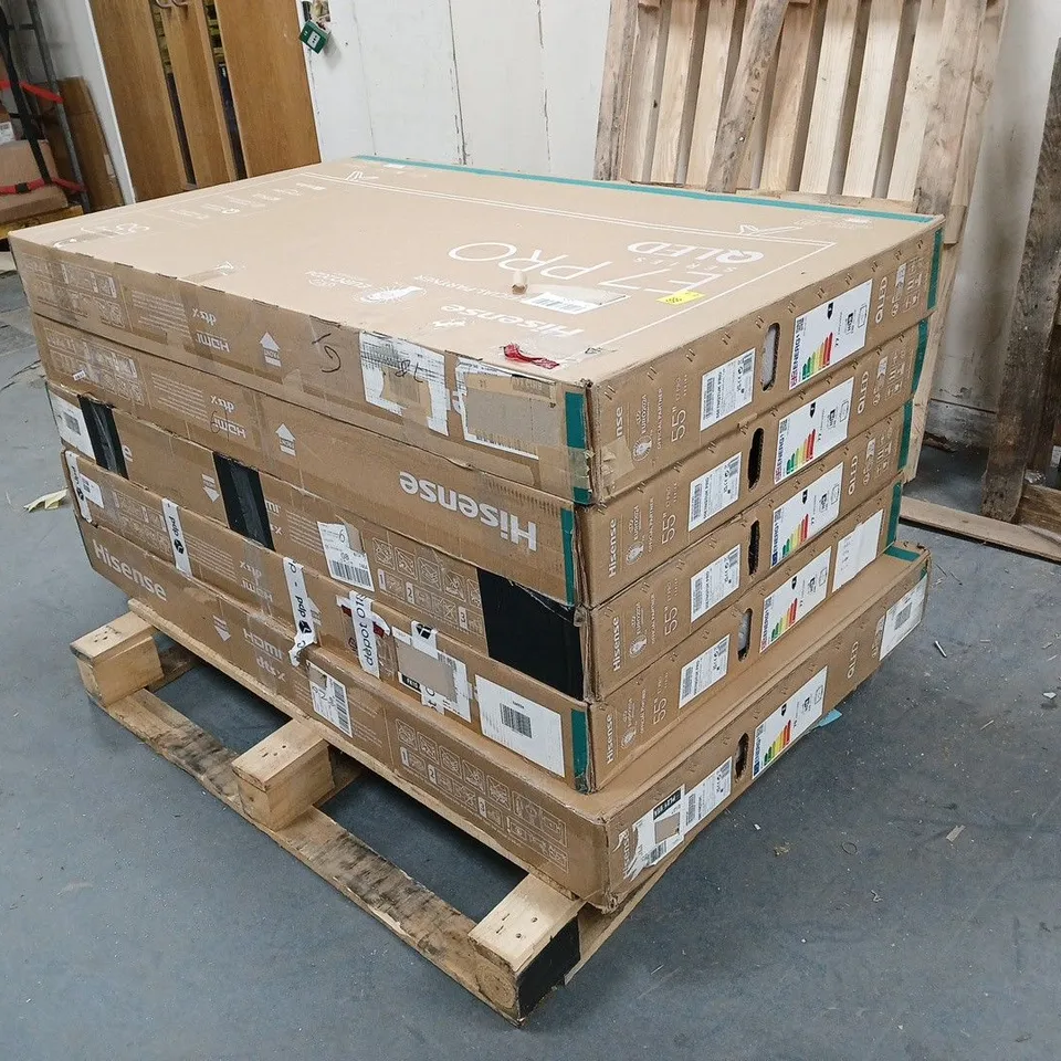 PALLET OF 5 BOXED TELEVISIONS - COLLECTION ONLY 