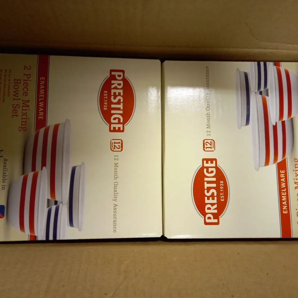 BRAND NEW PRESTIGE ENAMELWARE NAVY STRIPES MIXING BOWL SETS - BLUE AND WHITE STRIPE 