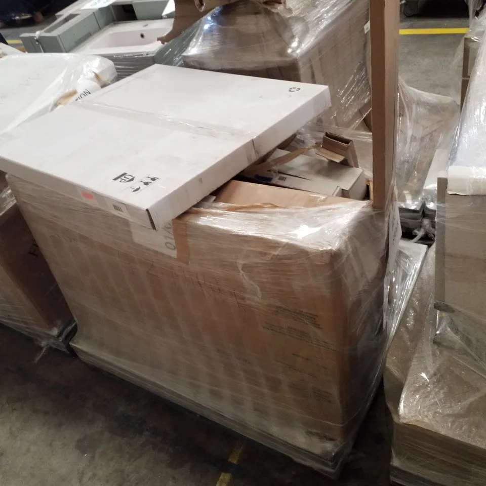 PALLET CONTAINING ASSORTED BATHROOM FURNITURE PARTS