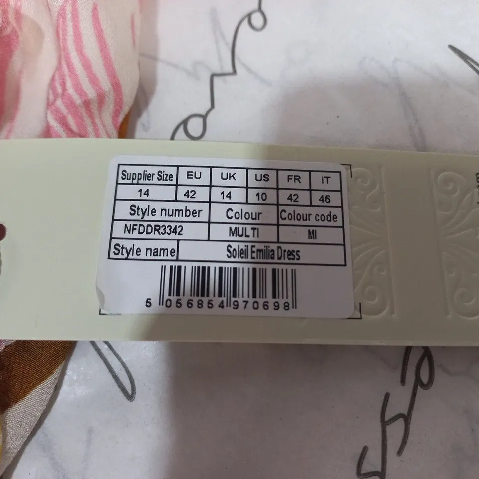 NEVER FULLY DRESSED SOLEIL EMILIA DRESS IN MULTI - UK 14
