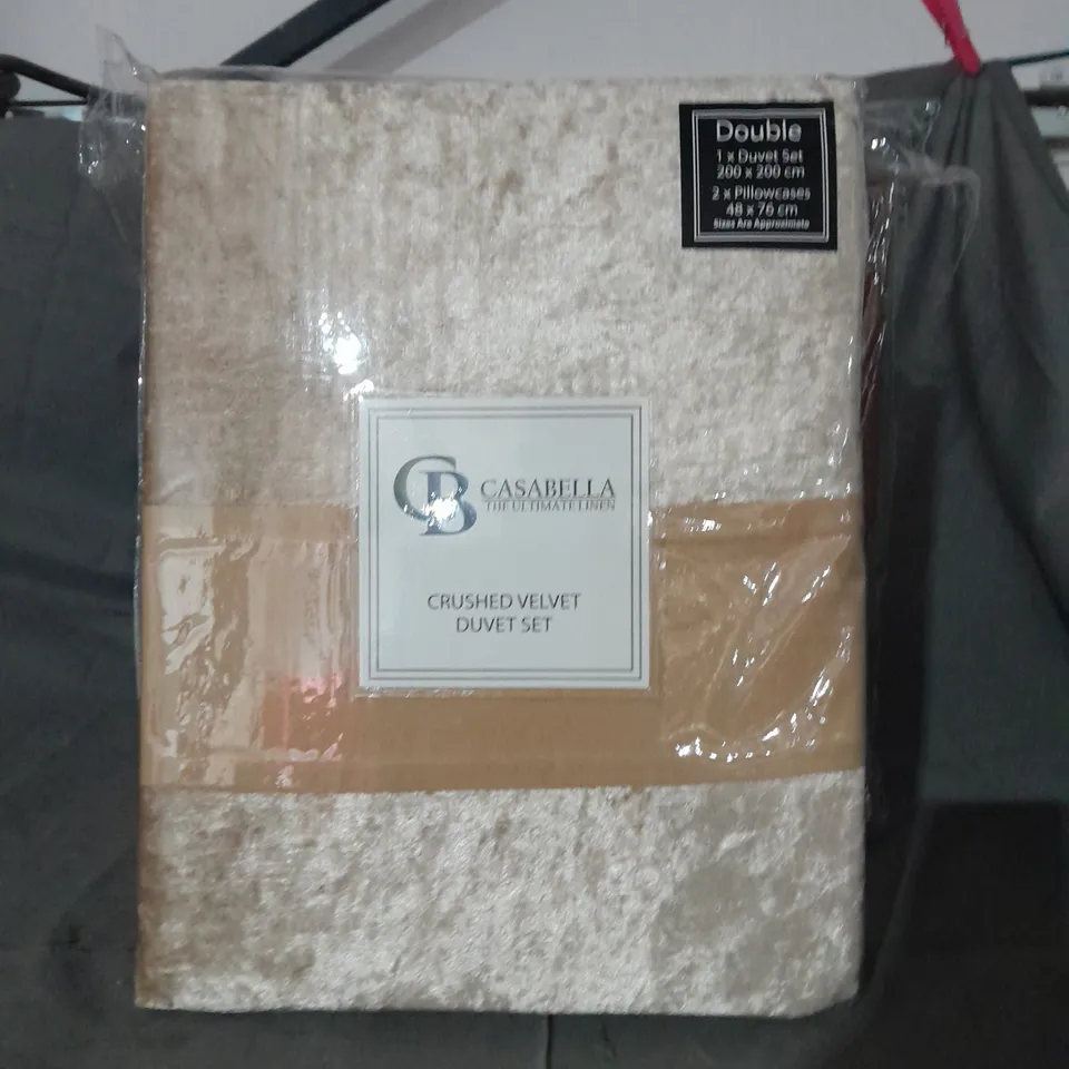 CASABELLA CRUSHED VELVET DUVET SET SIZE DOUBLE 