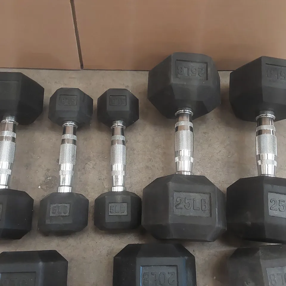BOXED SET OF ASSORTED DUMBELLS
