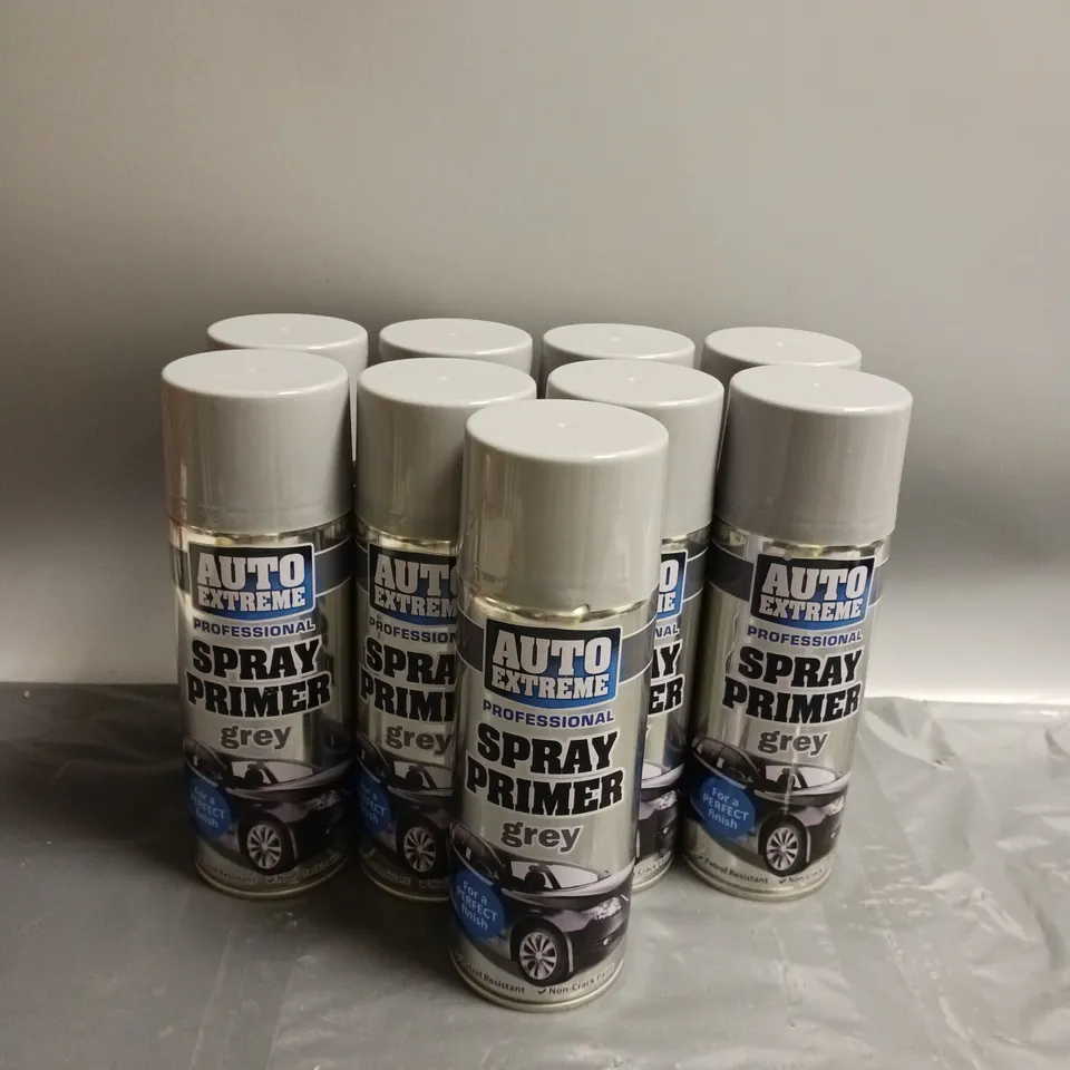 LOT OF APPROX. 9 AUTO EXTREME PROFESSIONAL SPRAY PRIMER GREY 400ML