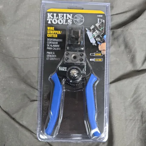 KLEIN TOOLS WIRE STRIPPER/CUTTER – BLUE-HANDLED, BLISTER-PACKAGED