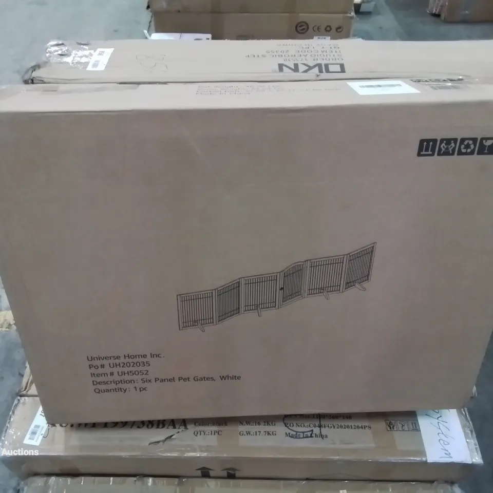 BOXED 6 PANEL PET GATE ENCLOSURE 