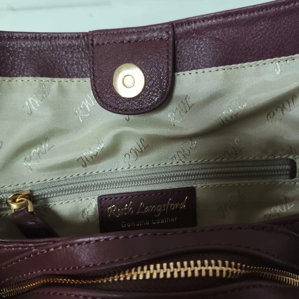 RALPH LANGSFELD GENUINE LEATHER HANDBAG – BURGUNDY