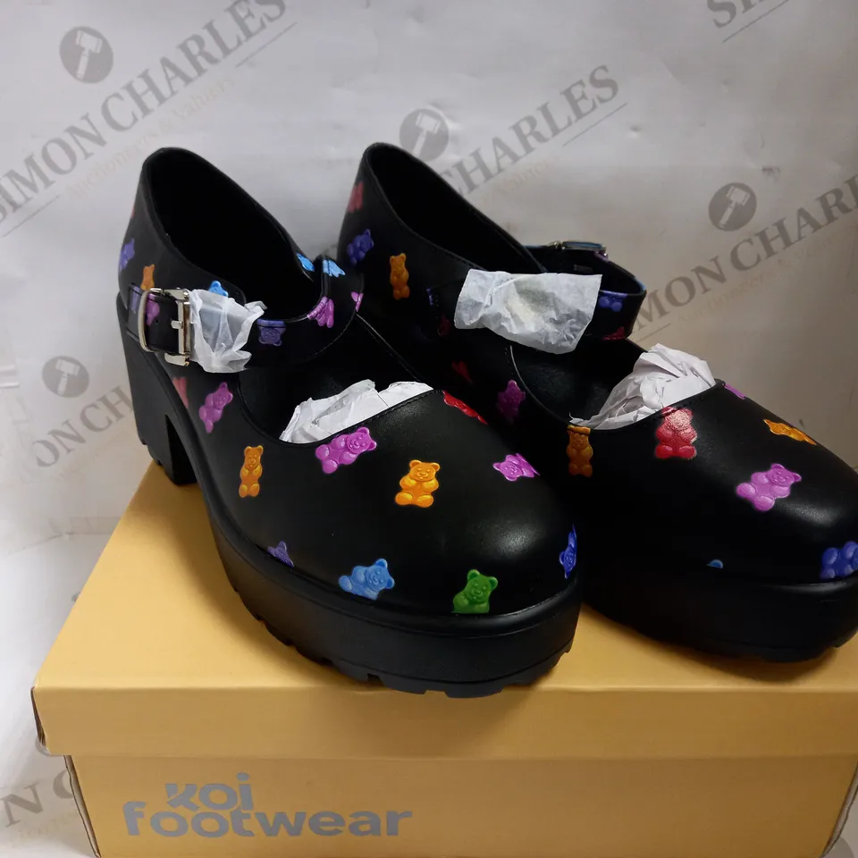 KOI VEGAN JINXYY GUMMY BEAR MARY JANES - BLACK SIZE 9